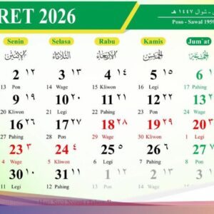 Kalender Jawa Bulan Maret 2026 Lengkap Bersama Weton dan Tanggalan Islam